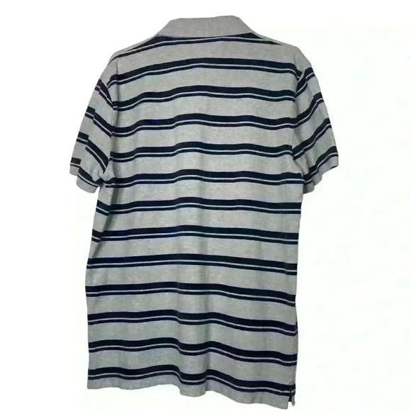 Tommy Hilfiger soft Heather grey w/stripes Short Sleeve polo Shirt-XL SLIM - Picture 4 of 7